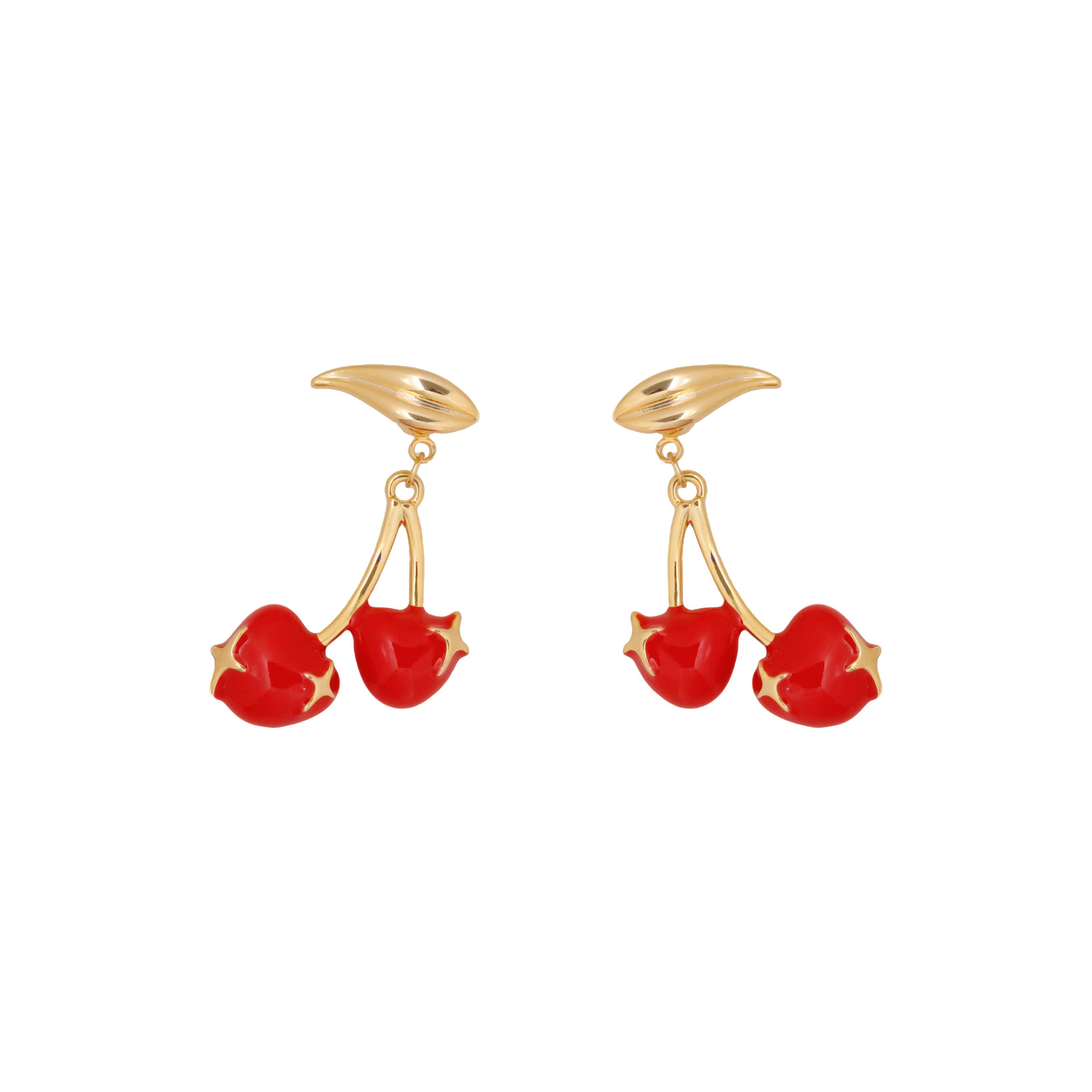 Red Heart Cherry Earrings Luxe Niche Design With A Sophisticated High-End Vibe - Image 6