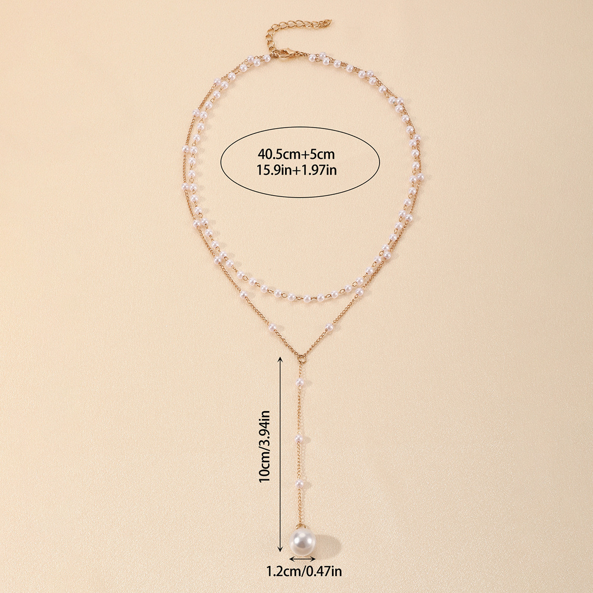 Pearl Double Layer Twin Pearl Necklace - Image 2
