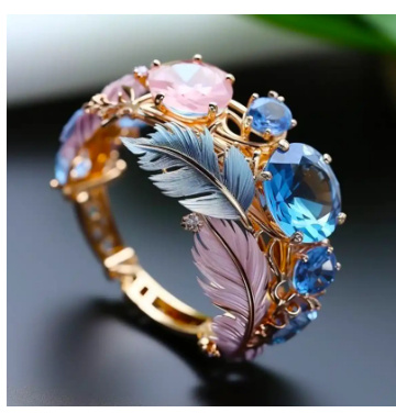 INS Flower Butterfly Ring With Rhinestones And Oil Dropping Design Fashion Personalized Jewelry For Women - Image 3