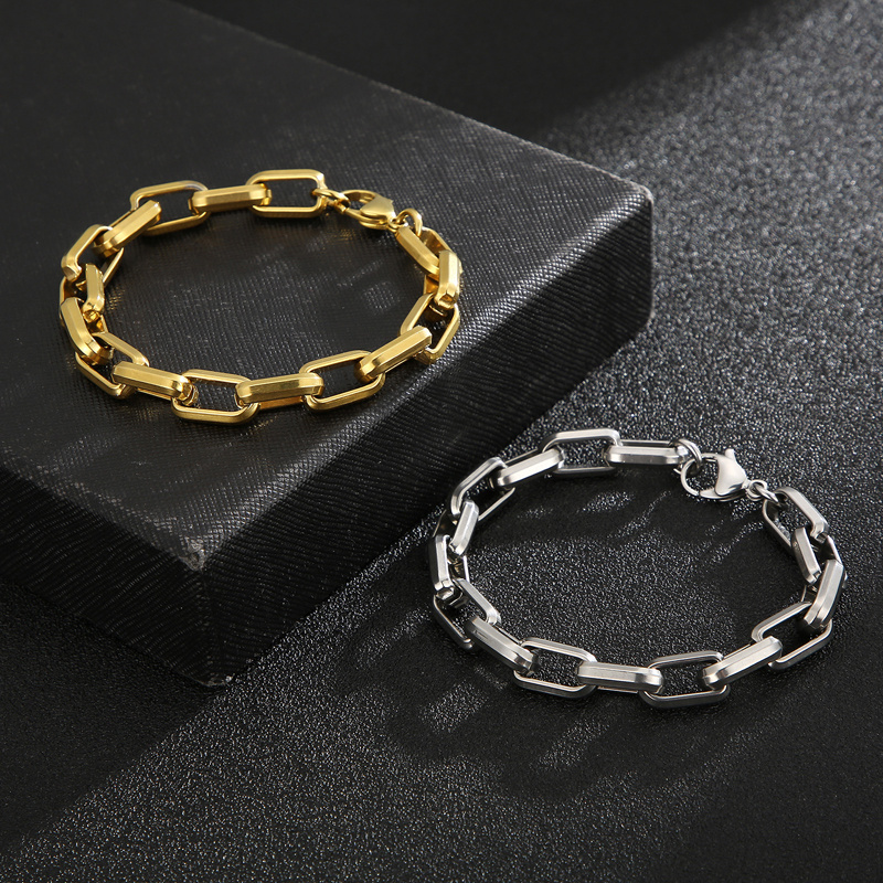 Men's Titanium Steel Bracelet Ins Niche Design Hip-hop Geometric Bracelet - Image 2