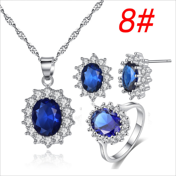 Sunflower Jewelry Set Necklace Ring Stud Earrings Bridal Jewelry - Image 9