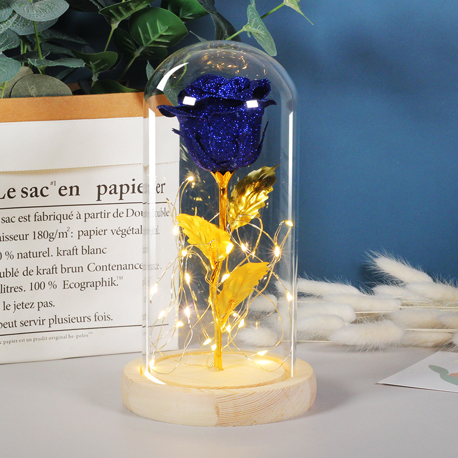 Valentines Day Gift For Girlfriend Eternal Rose Flowers LED Light In Glass Cover Day Wedding Decoration Favors Mother Day Female Gift Gift - Image 4