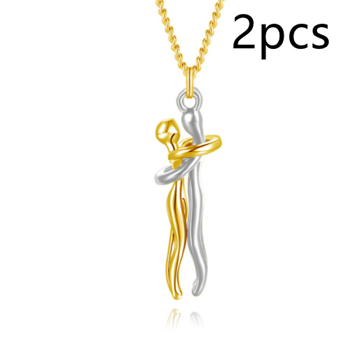 Love Hug Necklace Unisex Men Women Couple Jewelry Simple Temperament Clavicle Chain Valentines Day Lover Gift - Image 3