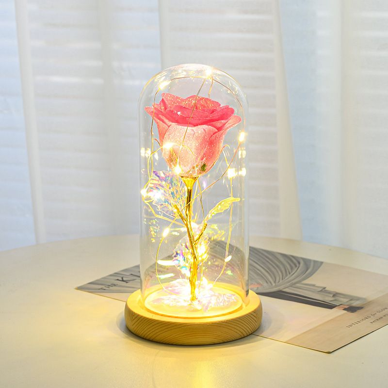 Valentines Day Gift For Girlfriend Eternal Rose Flowers LED Light In Glass Cover Day Wedding Decoration Favors Mother Day Female Gift Gift - Image 6