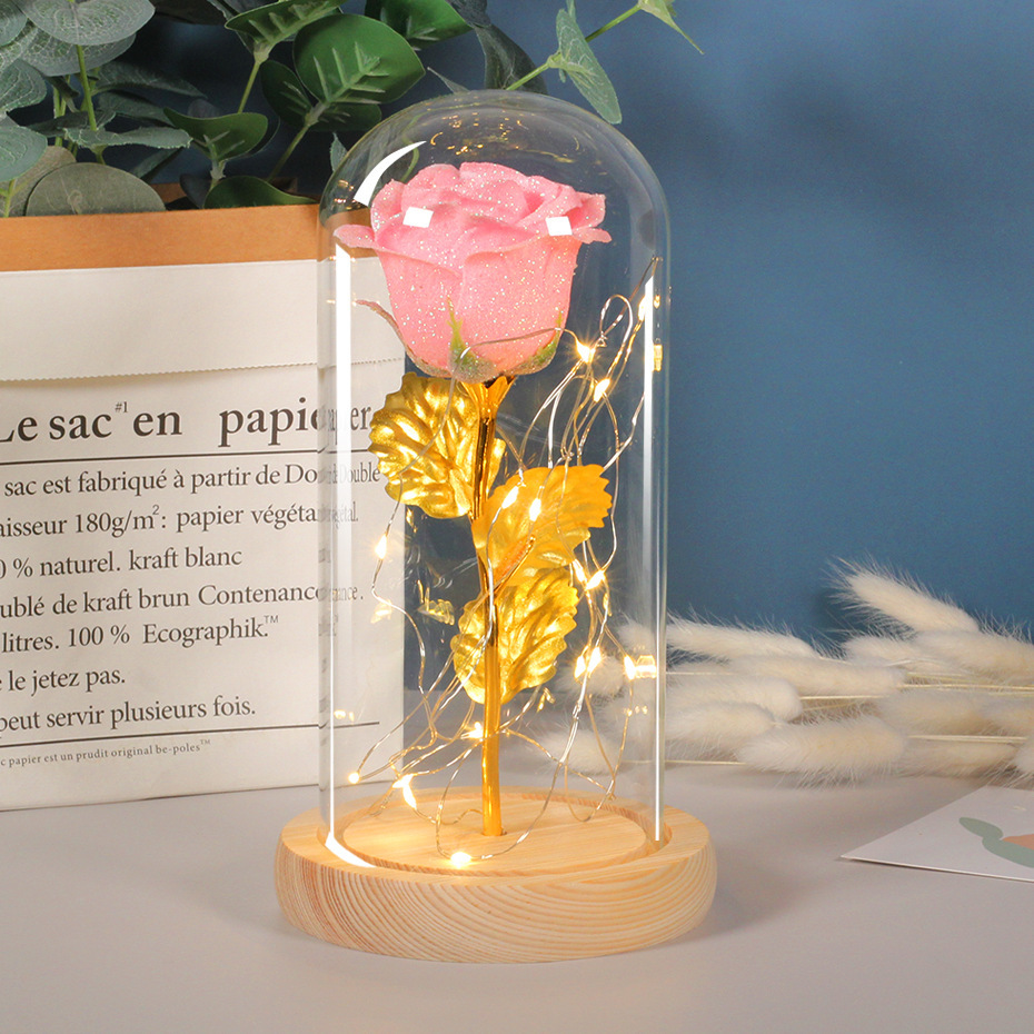 Valentines Day Gift For Girlfriend Eternal Rose Flowers LED Light In Glass Cover Day Wedding Decoration Favors Mother Day Female Gift Gift - Image 8